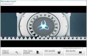 Interfaz del software cymex de WITTENSTEIN alpha para el cálculo de reductores planetarios y motores.